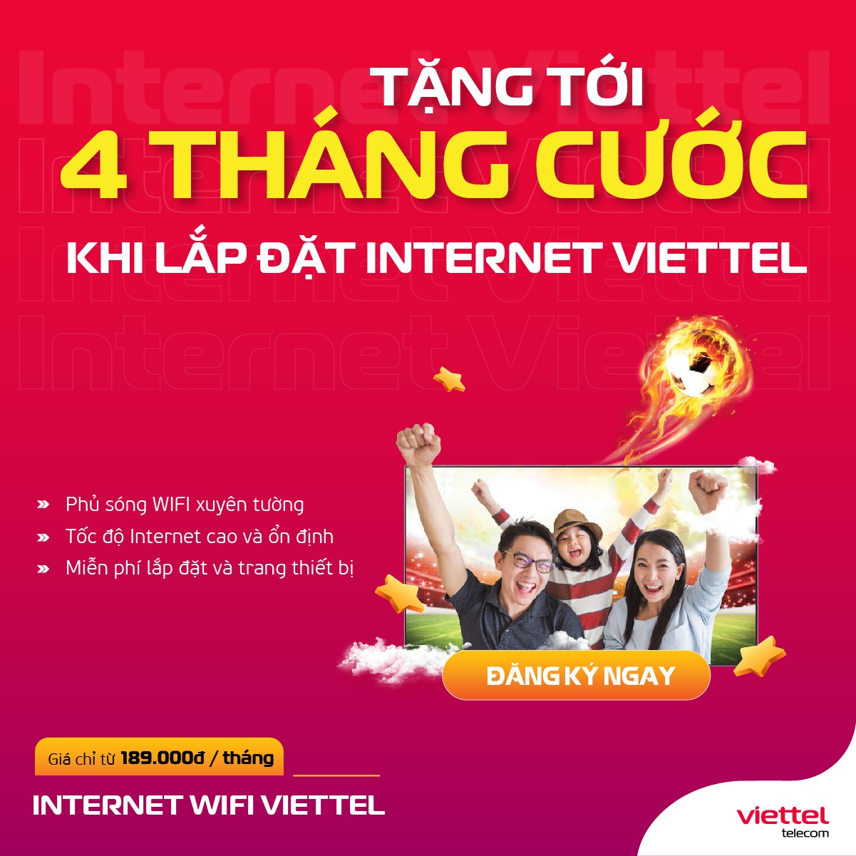 Lắp Mạng Viettel- Thủ tục đơn giãn, đăng ký online. lắp nhanh trong ngày.